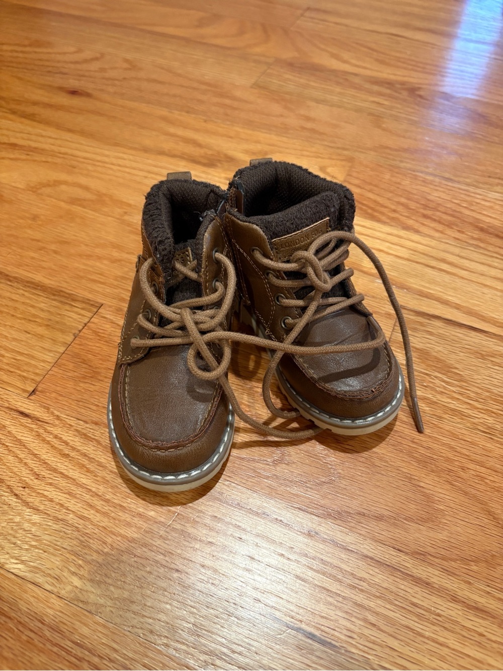 London Fog Collection Children's Brown Lace-Up Ankle Boots